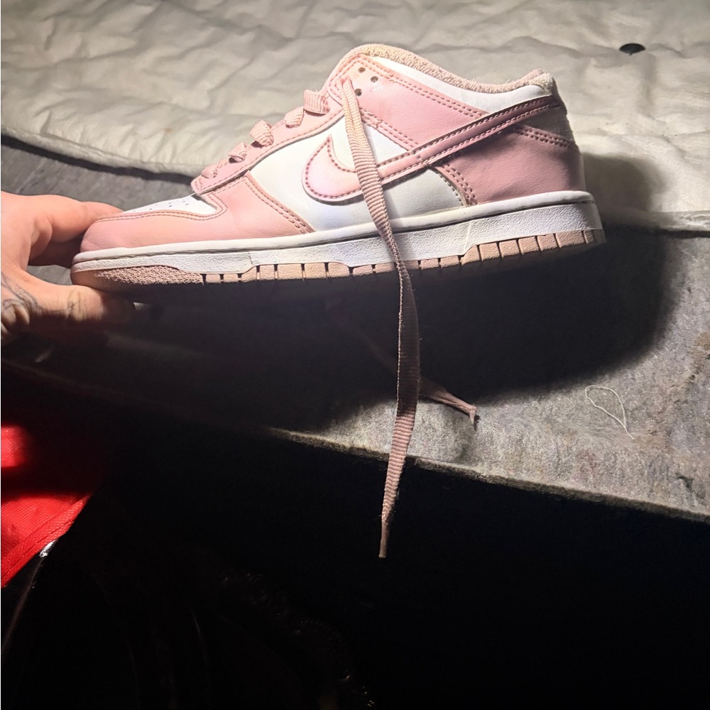 Nike Kids Pink and White Sneakers